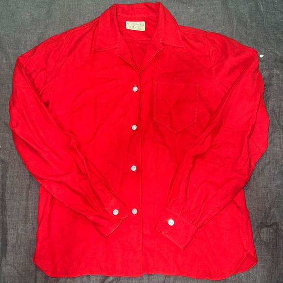 Vintage Abercrombie and Fitch Button up shirt collared size 12 Red Woman’s - Picture 1 of 8